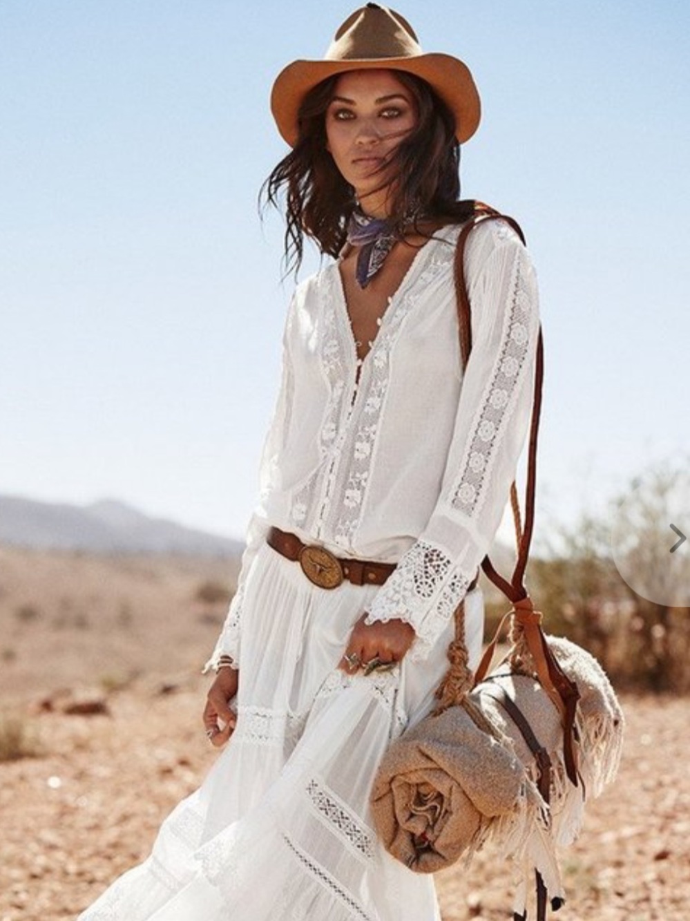 Spell Blouse Prairie Lace Shirt Button Down in White Ivory